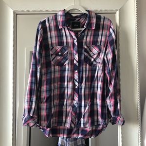 Rails Carmen Button Down in Pink & Navy